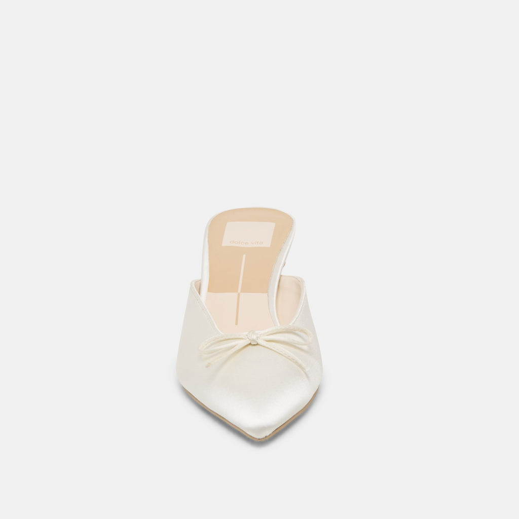 CLEO HEELS OFF WHITE SATIN