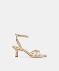 MANJI WIDE HEELS LIGHT GOLD METALLIC LEATHER