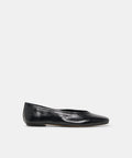 CARET BALLET FLATS BLACK LEATHER