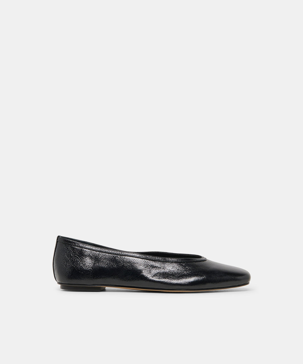CARET BALLET FLATS BLACK LEATHER