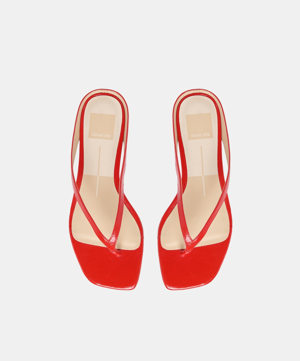 GIZEL SANDALS RED CRINKLE PATENT