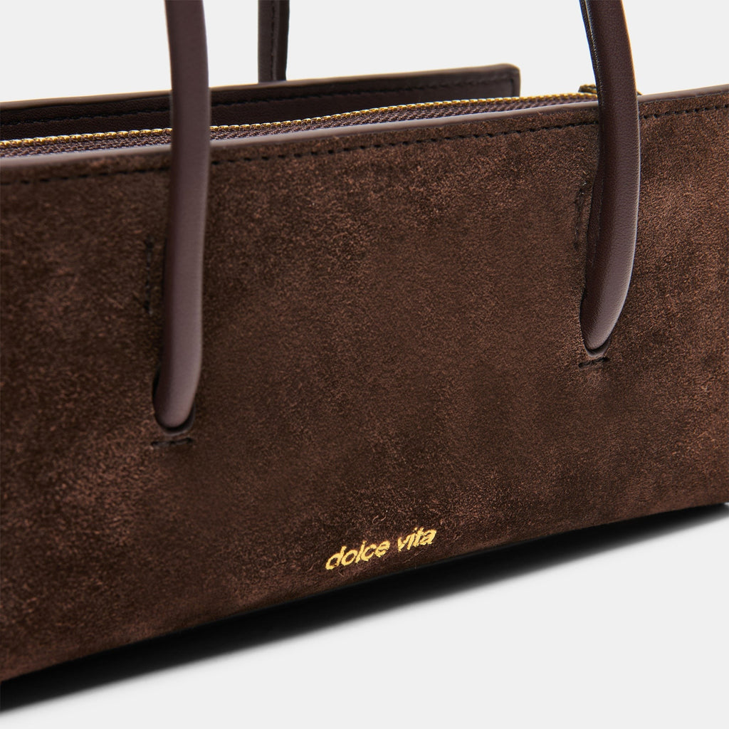 BESTIE HANDBAG ESPRESSO SUEDE