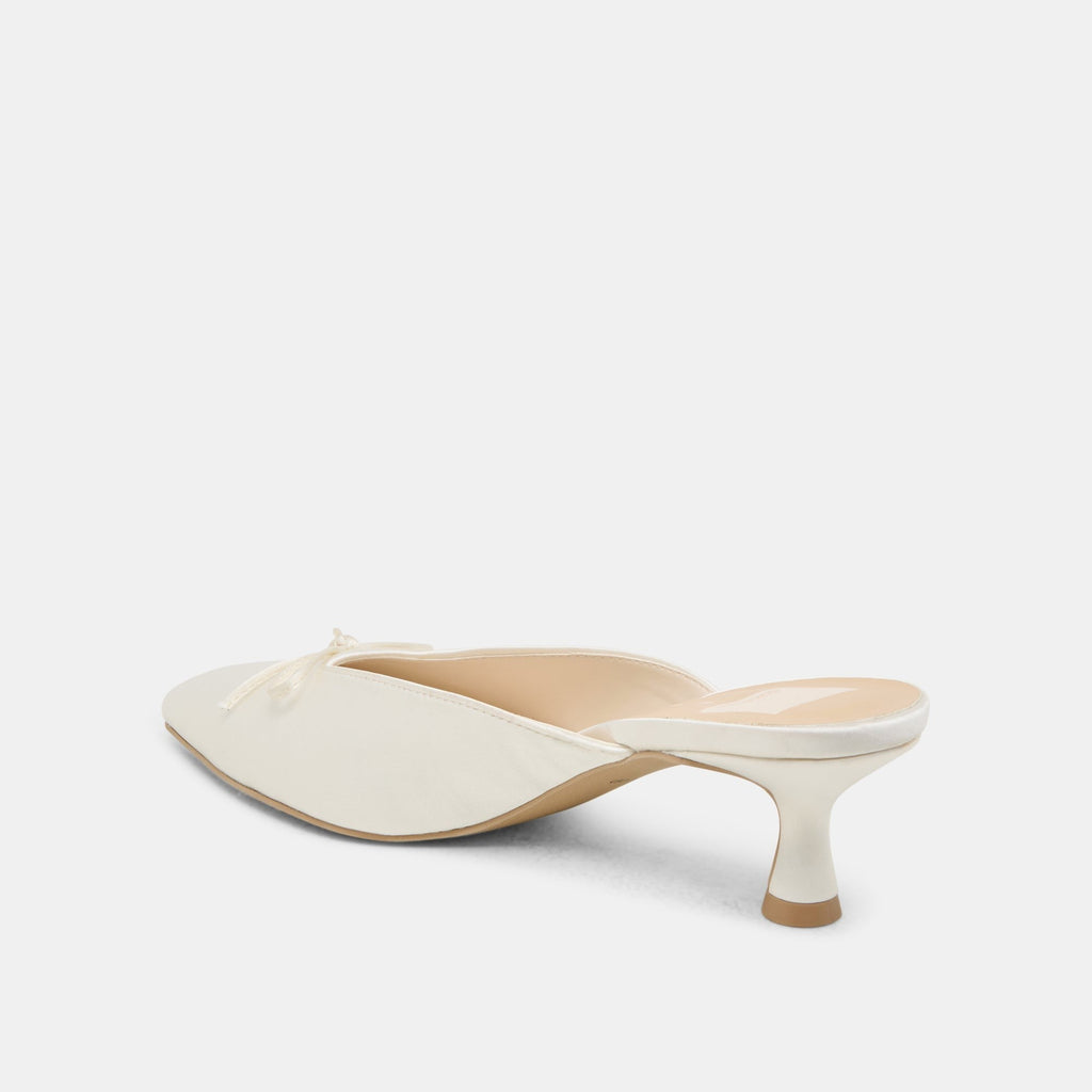 CLEO HEELS OFF WHITE SATIN