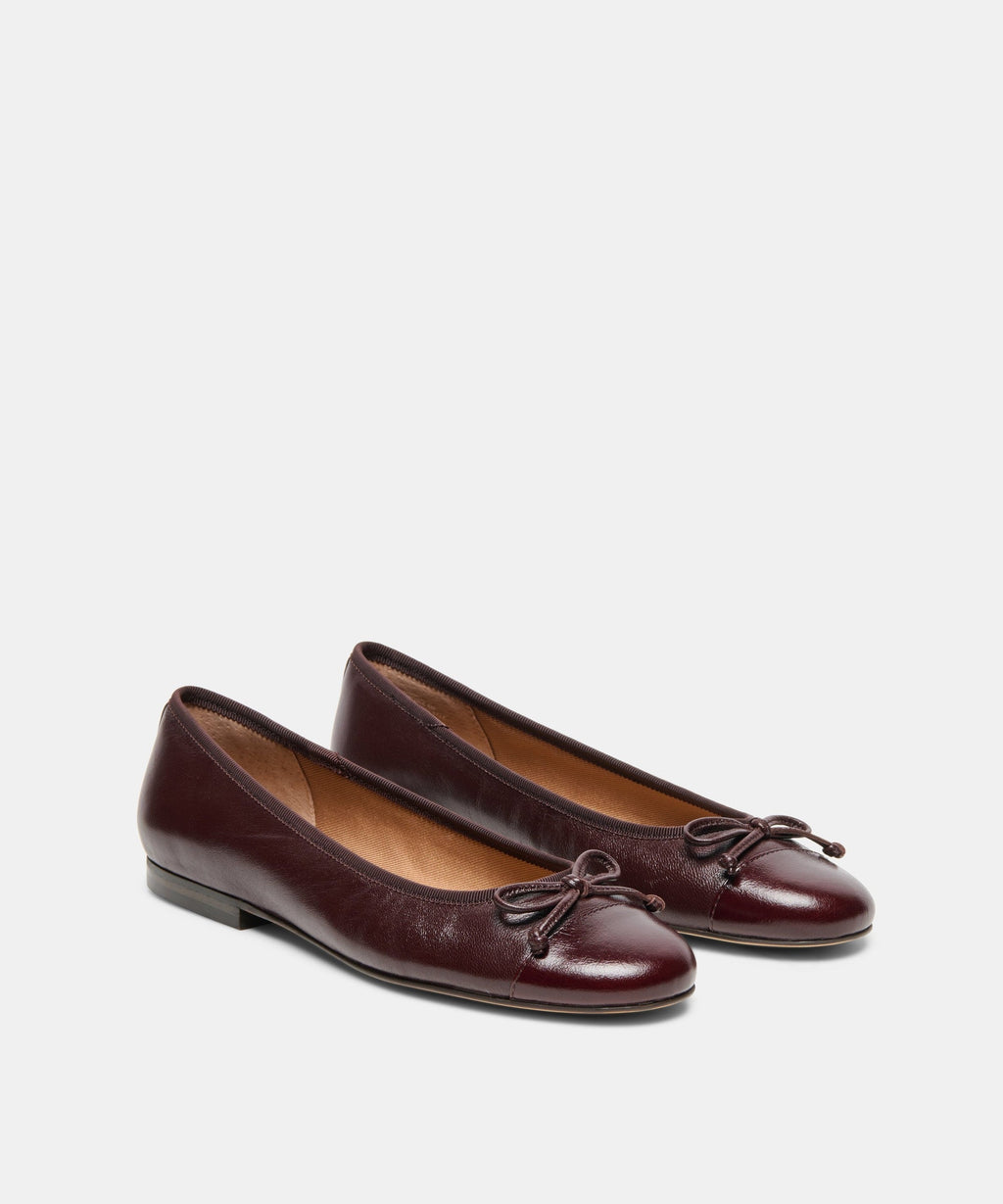 RITLA CAPTOE BALLET FLATS BLACK CHERRY LEATHER