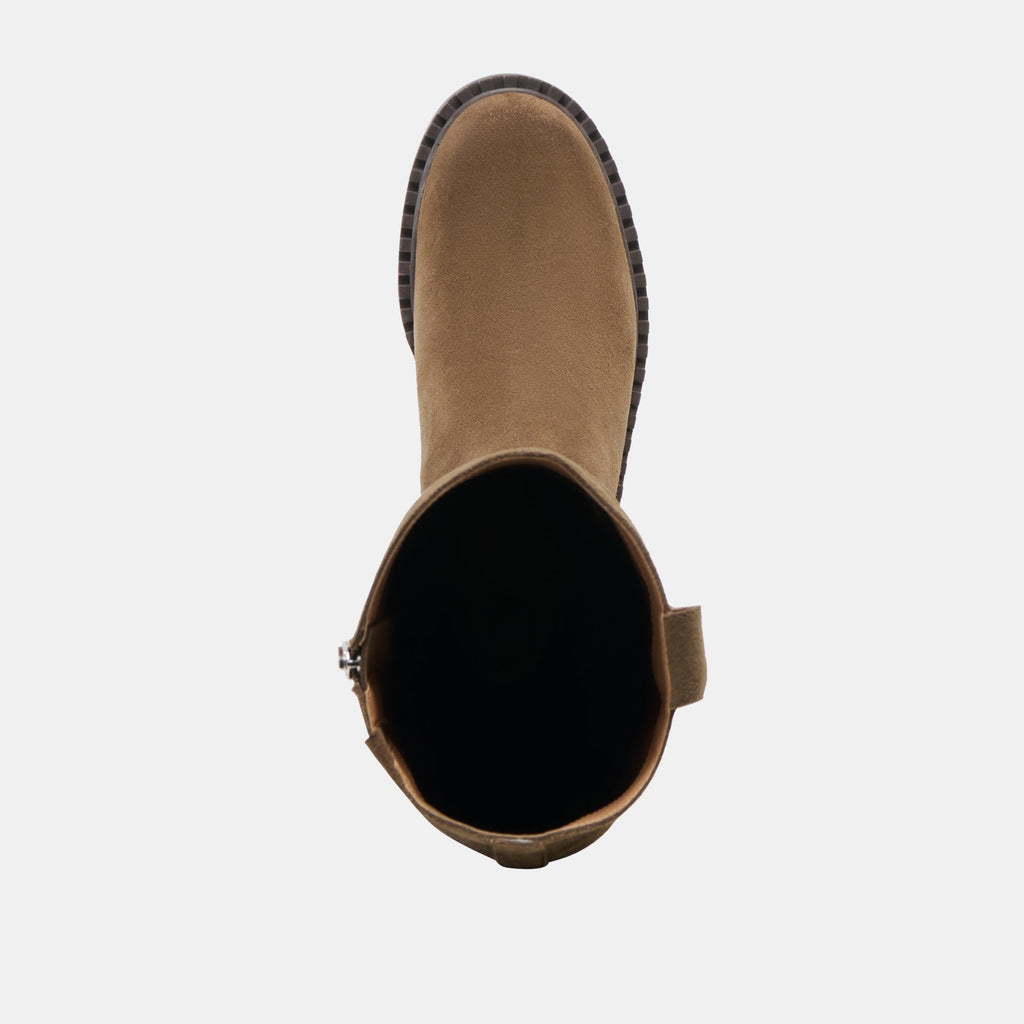 GLORY H2O WIDE CALF BOOTS OLIVE SUEDE