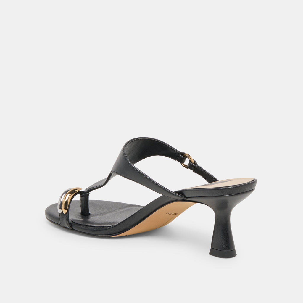 DERREL HEELS BLACK LEATHER