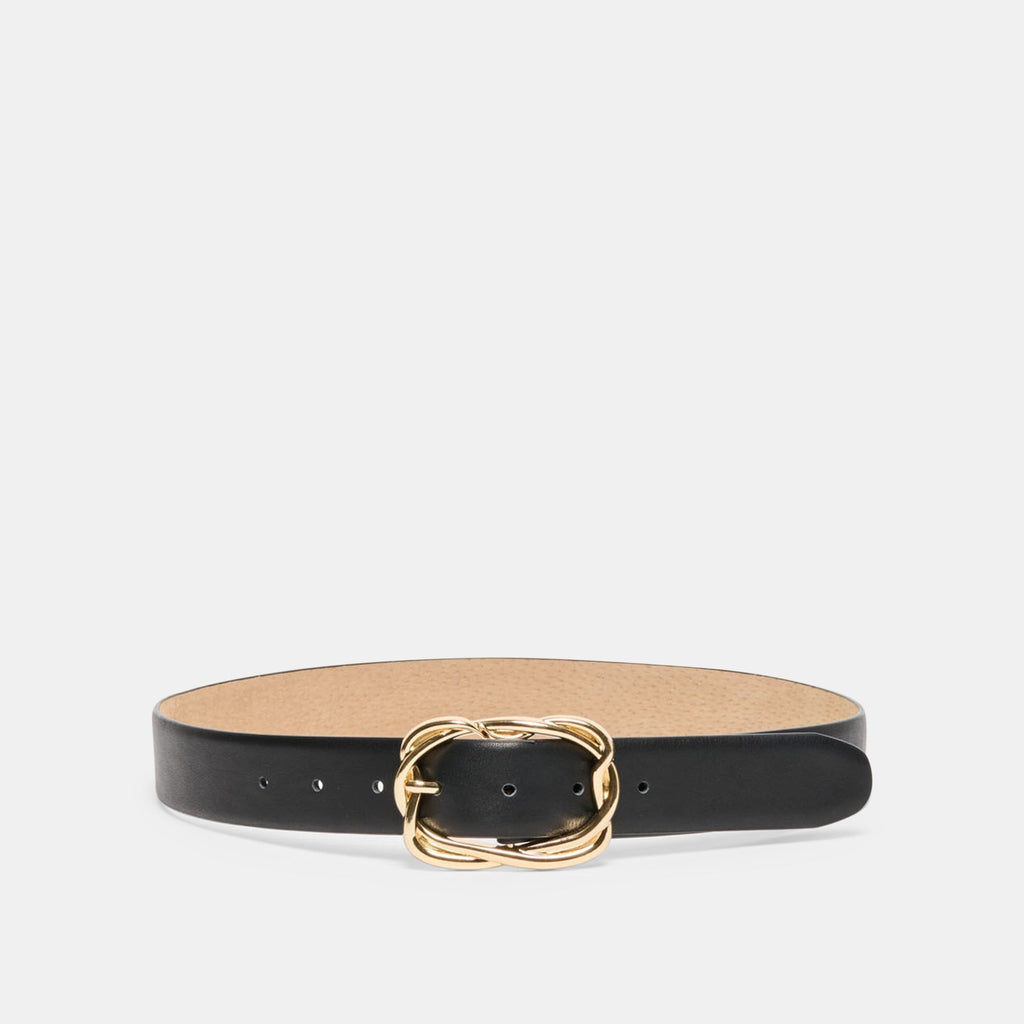 BRAIDED BUCKLE BELT BLACK GOLD