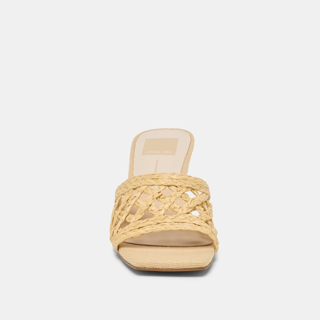 BOWEN HEELS LT NATURAL RAFFIA