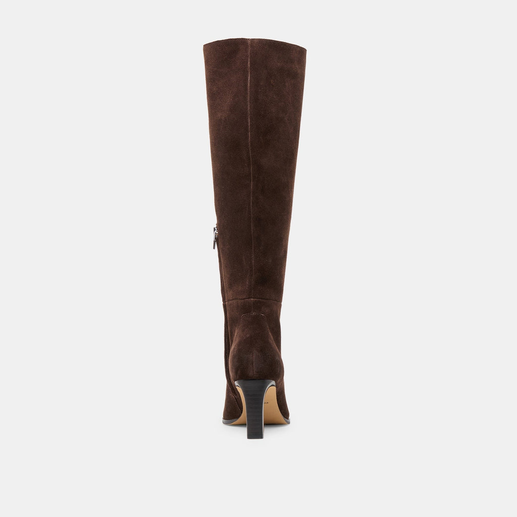 EMMI NARROW CALF BOOTS DK BROWN SUEDE