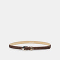 CRESCENT BUCKLE MIXED METAL BELT CHESTNUT CALF HAIR