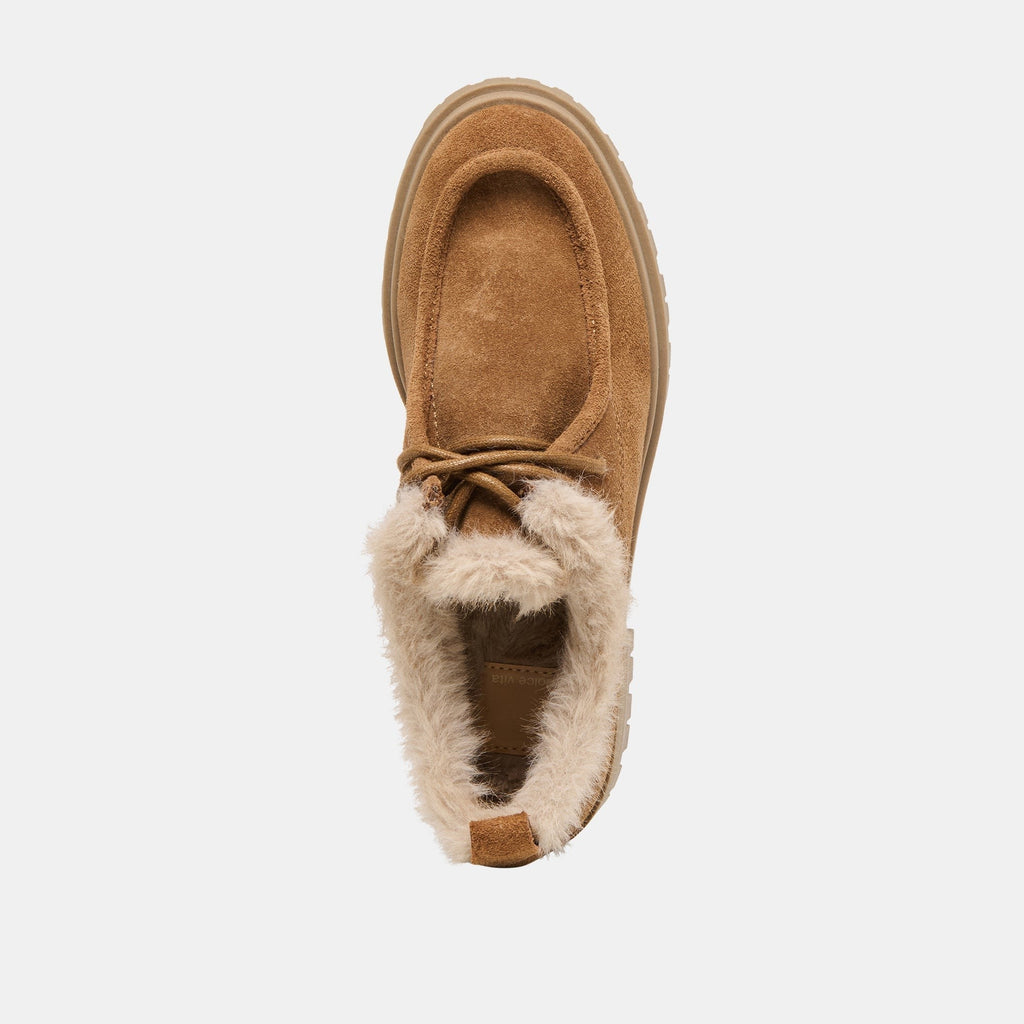 MILZA PLUSH LOAFERS LT BROWN SUEDE