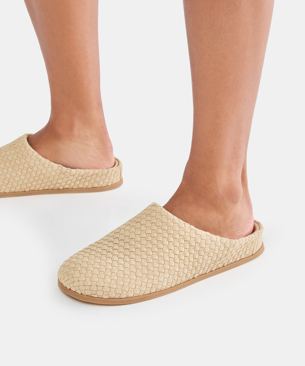 JUDITH WOVEN FLATS CAMEL WOVEN SUEDE