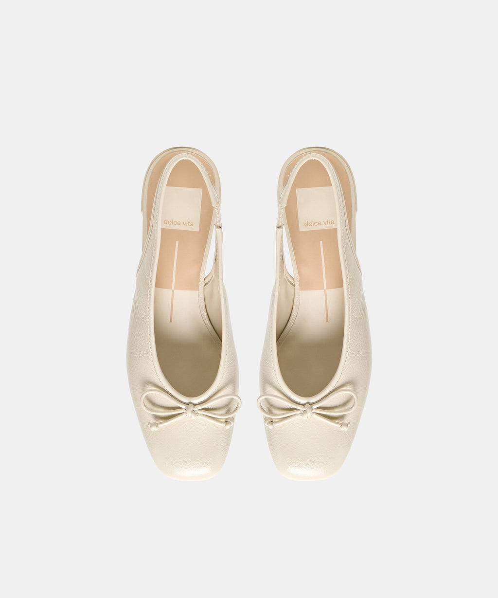 MARIEN MID HEELS IVORY LEATHER