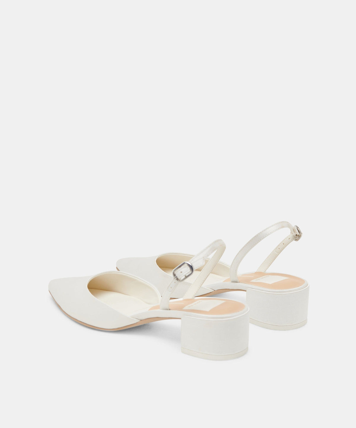 CAREL WIDE HEELS TRUE WHITE SATIN