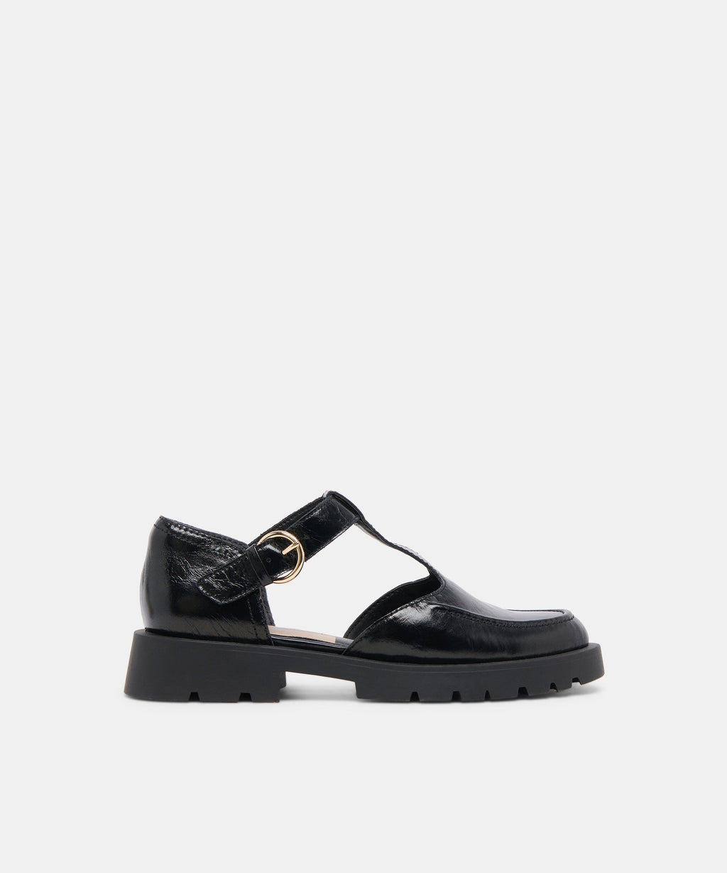 EMILIO FLATS MIDNIGHT CRINKLE PATENT LEATHER