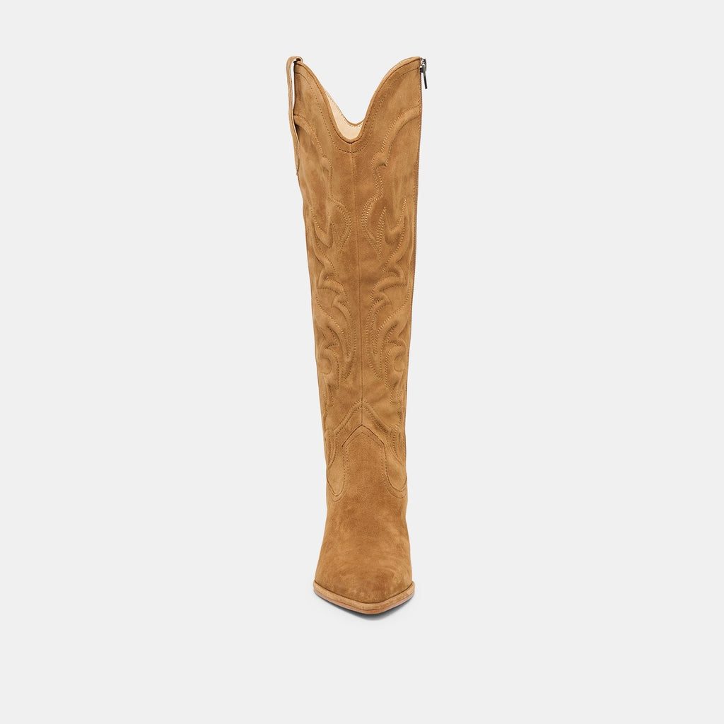 ALISA BOOTS LT BROWN SUEDE