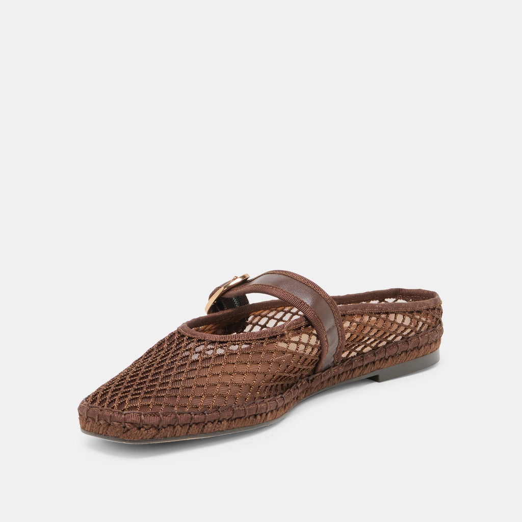 MILIE FLATS CHOCOLATE WOVEN MESH