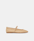 REYES WIDE BALLET FLATS LT NATURAL WOVEN RAFFIA