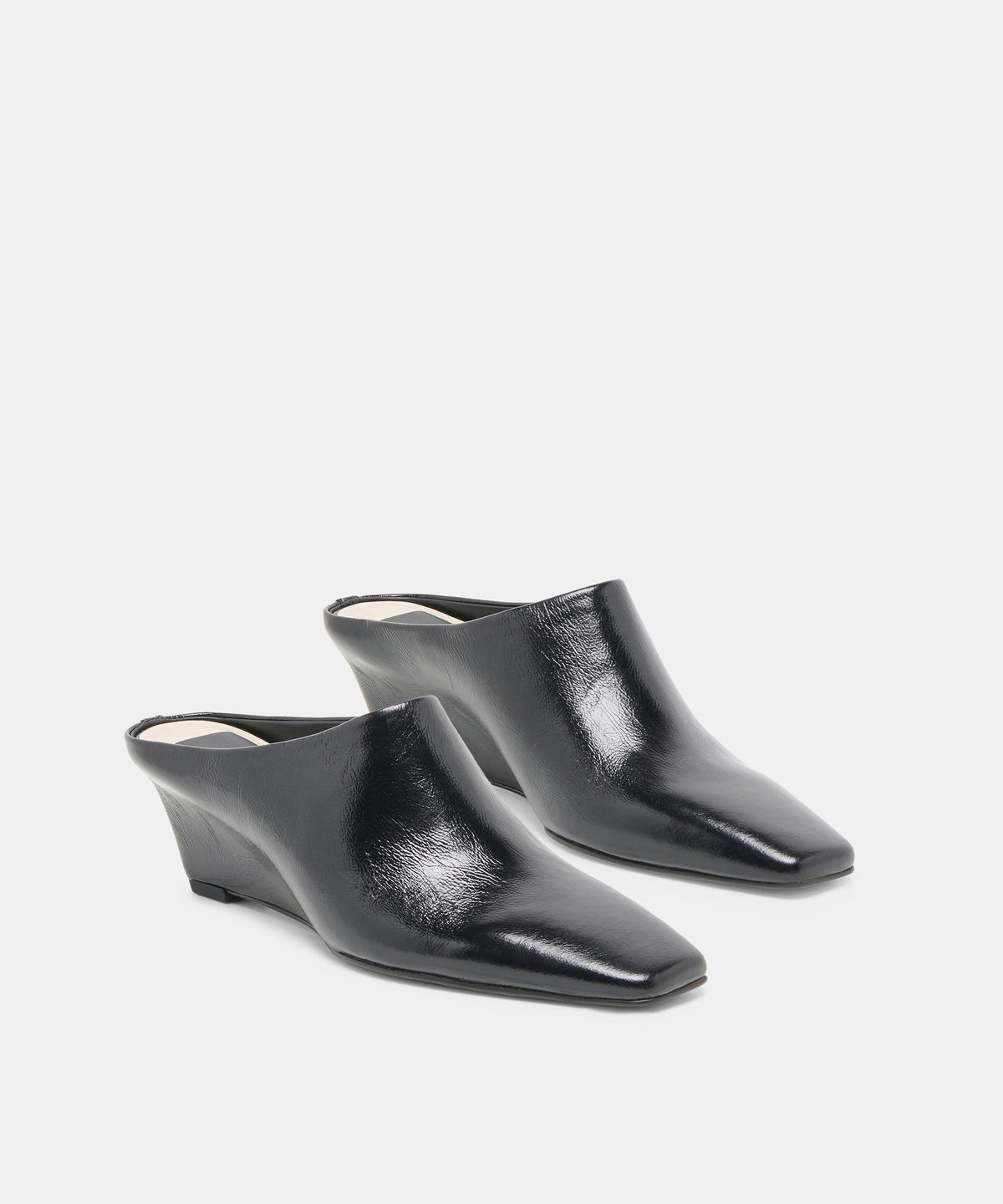 HILAH MULES MIDNIGHT CRINKLE PATENT