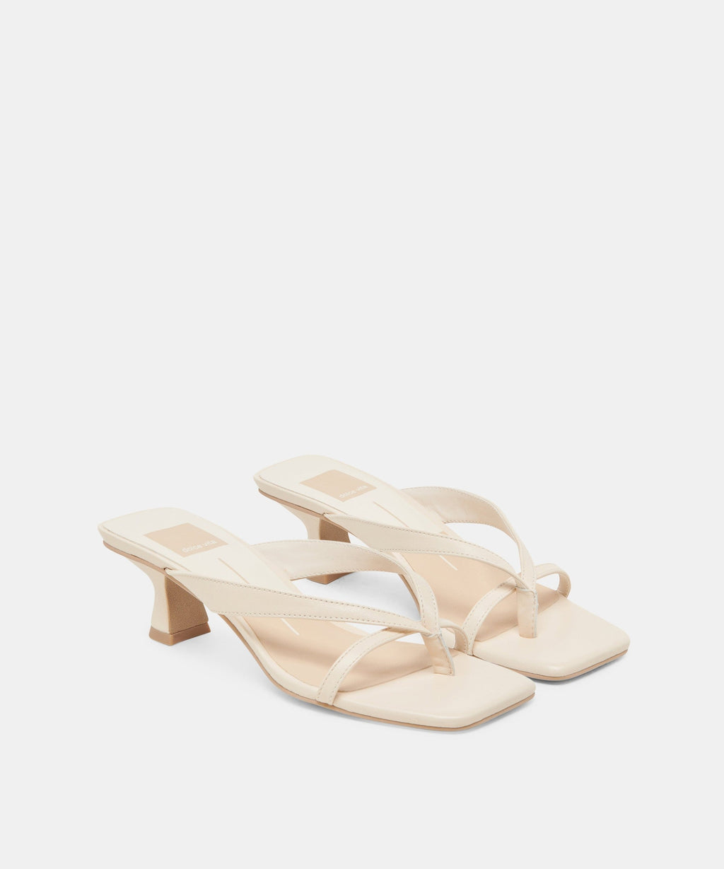 BREVEL WIDE HEELS BONE LEATHER