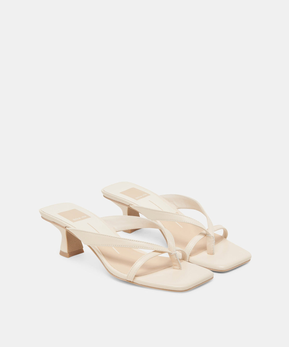BREVEL WIDE HEELS BONE LEATHER