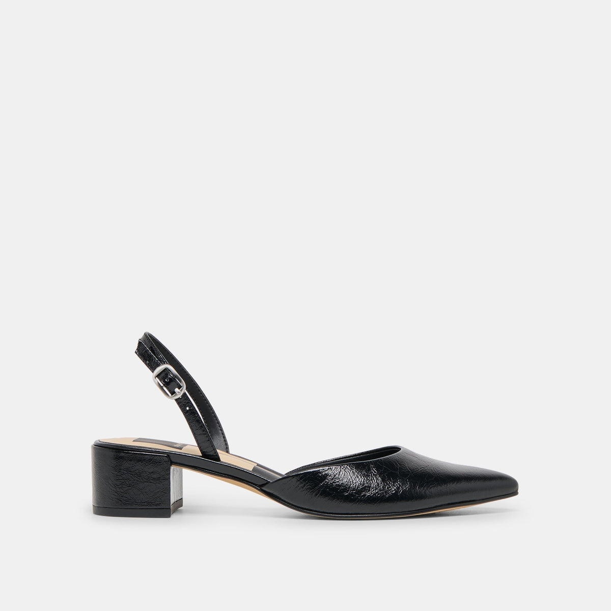 CAREL WIDE HEELS MIDNIGHT CRINKLE PATENT LEATHER