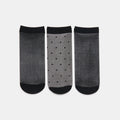 3 PACK DITSY DOT SHEER ANKLET SOCKS BLACK