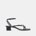 KARLOS WIDE SANDALS BLACK LEATHER