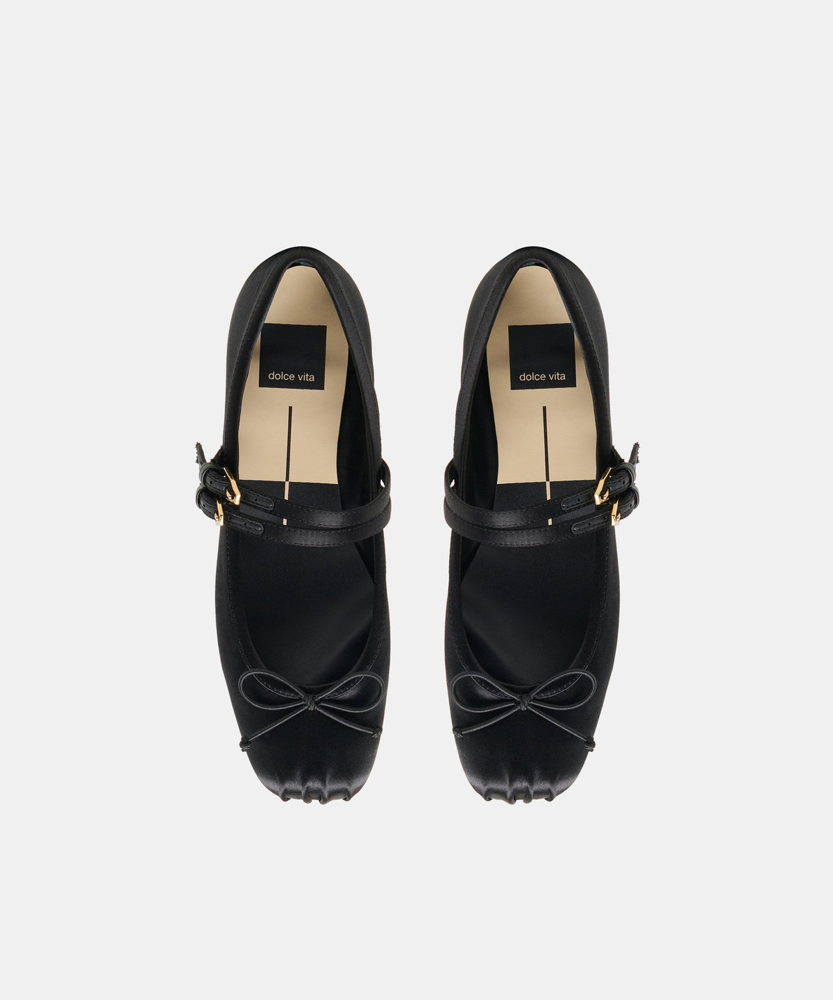 GIBSEN BALLET FLATS ONYX SATIN