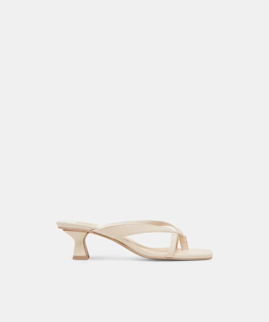 BREVEL WIDE HEELS BONE LEATHER