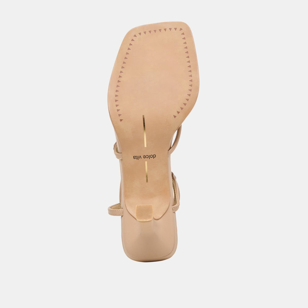 MYLEE WIDE HEELS LIGHT TAN LEATHER