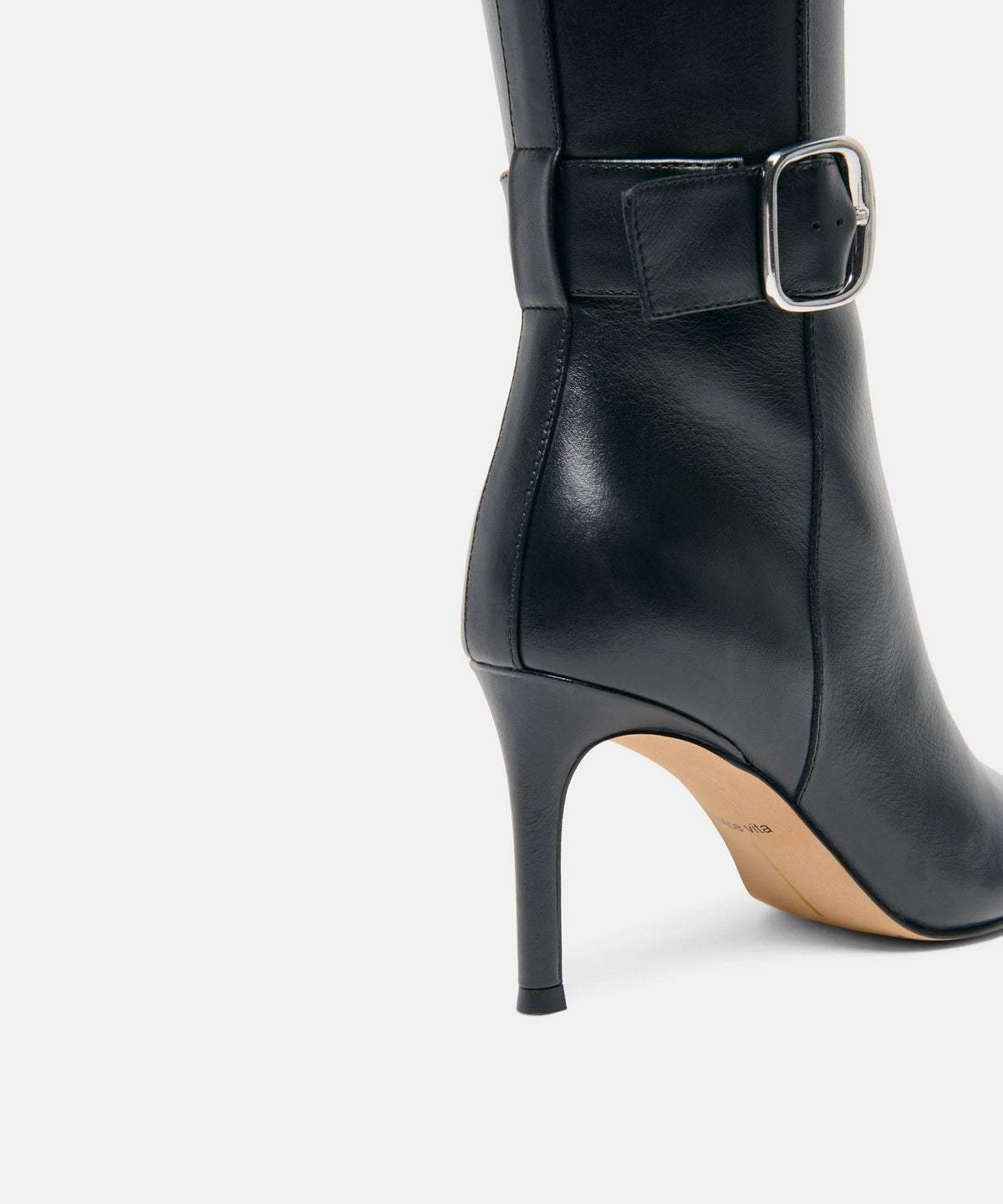 KINZY NARROW CALF BOOTS BLACK LEATHER
