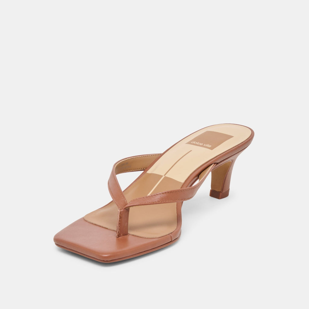 RAMIA HEELS COGNAC LEATHER