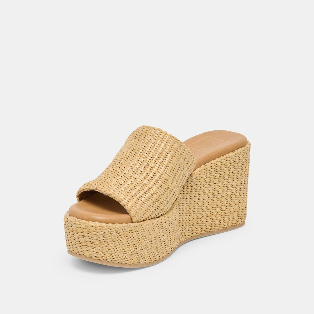 JOCLYN WEDGES LT NATURAL RAFFIA