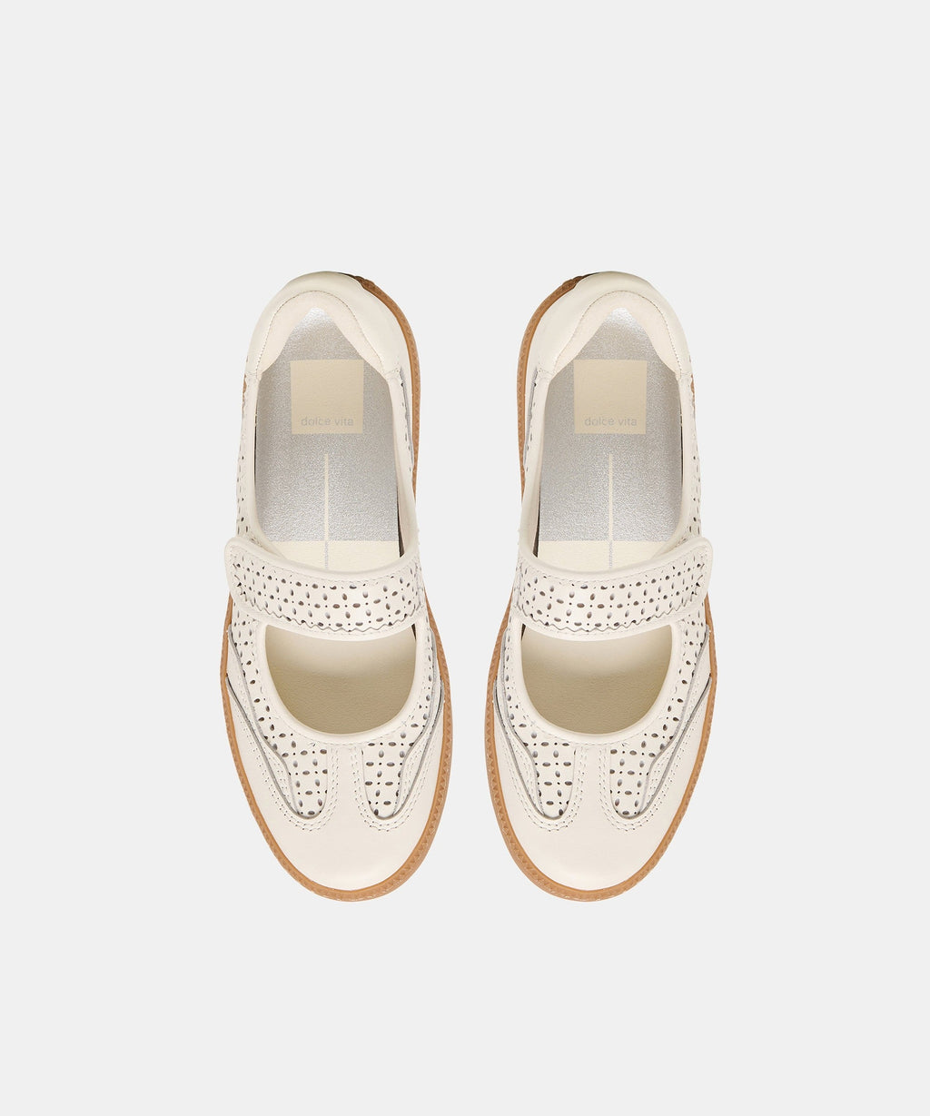 NANET SNEAKERS WHITE PERFORATED LEATHER