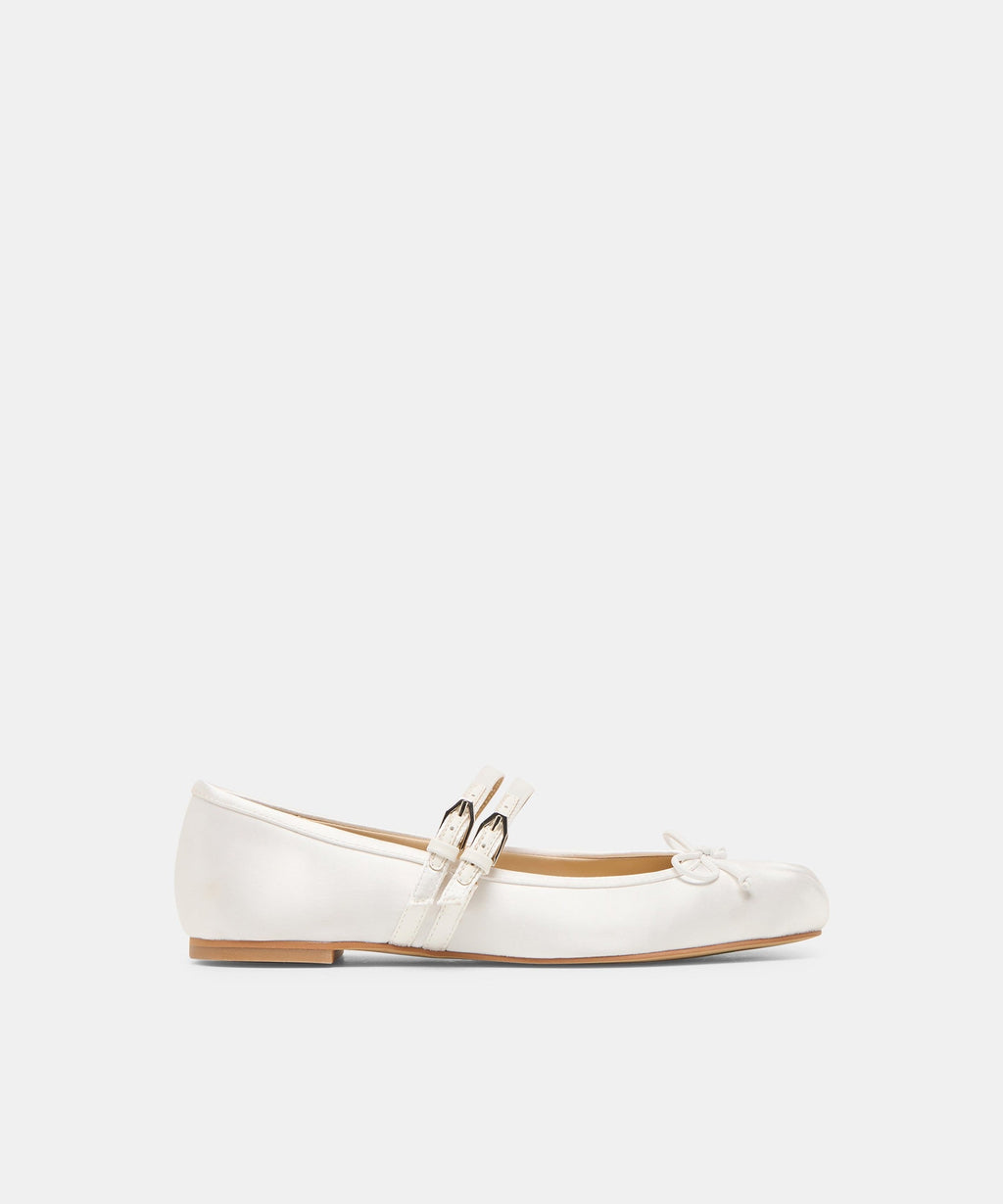 GIBSEN BALLET FLATS TRUE WHITE SATIN