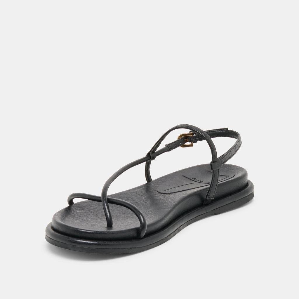 DOM SANDALS BLACK LEATHER