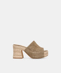 BOHDI ESPADRILLE HEELS OLIVE SUEDE