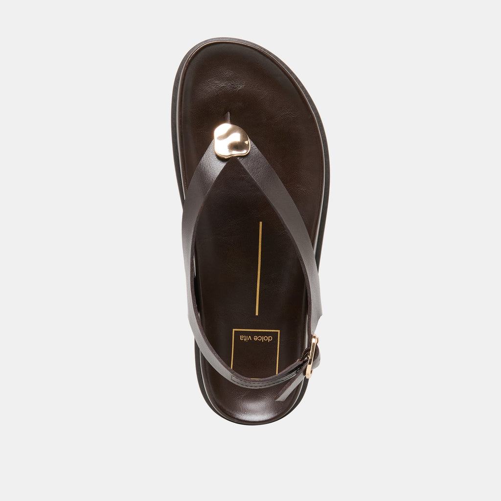 JONY SANDALS DK BROWN LEATHER