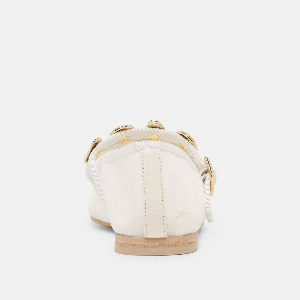 RELAN MESH BALLET FLATS WHITE MESH