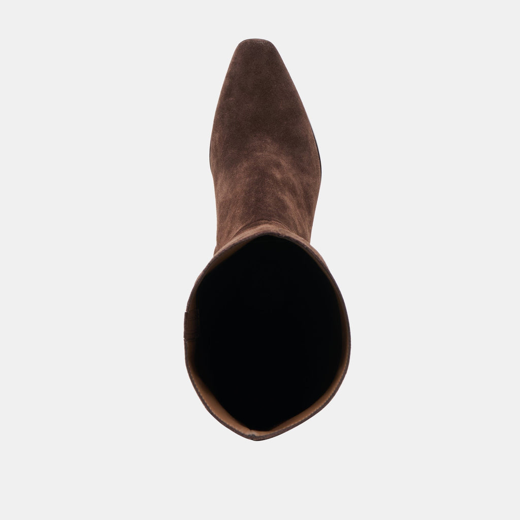 EMMI NARROW CALF BOOTS DK BROWN SUEDE