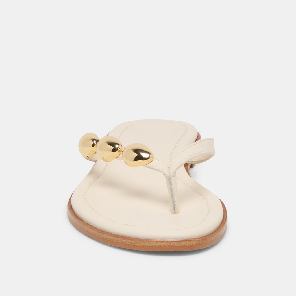 JUNY SANDALS OFF WHITE LEATHER
