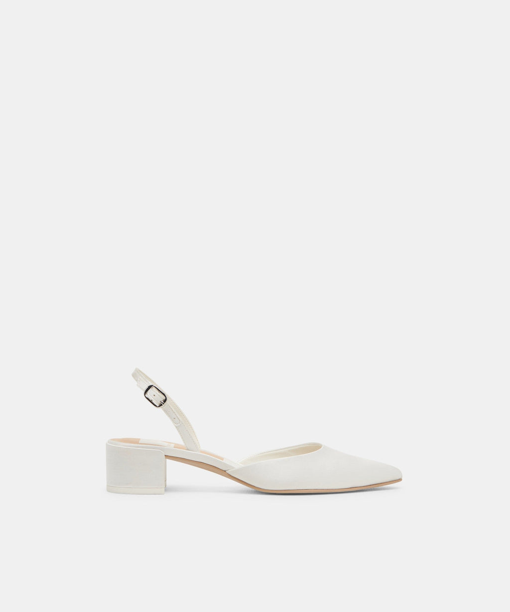 CAREL HEELS TRUE WHITE SATIN