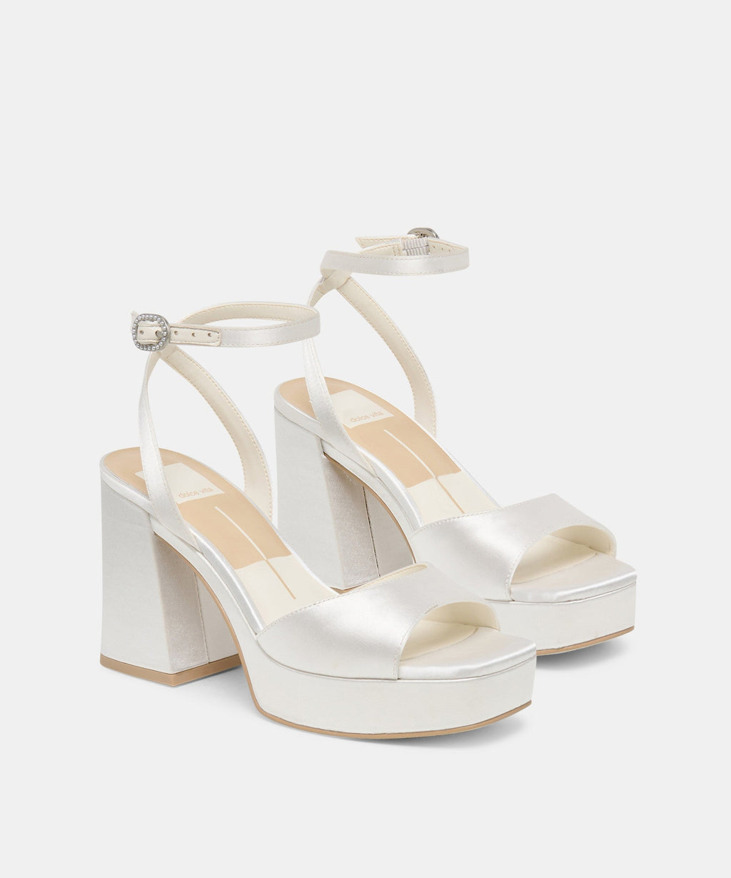 FELICA HEELS WHITE SATIN