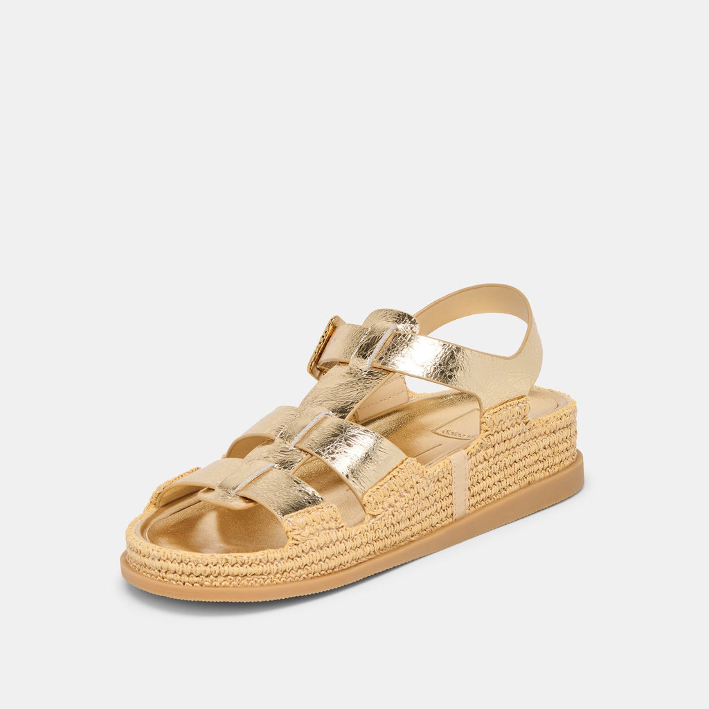 SHENNA SANDALS GOLD DISTRESSED LEATHER