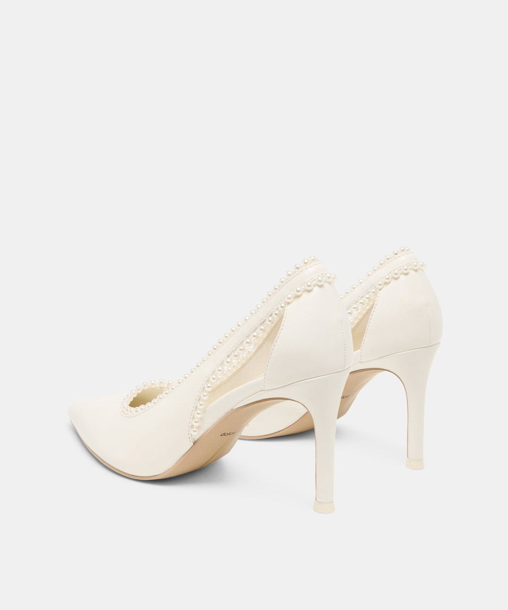 KELSON PEARL HEELS TRUE WHITE LEATHER