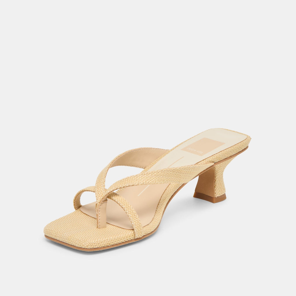 BREVEL HEELS NATURAL RAFFIA