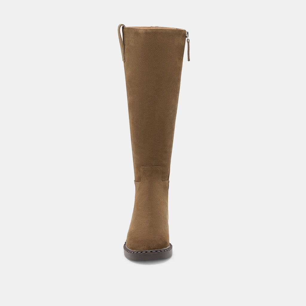 GLORY H2O WIDE CALF BOOTS OLIVE SUEDE