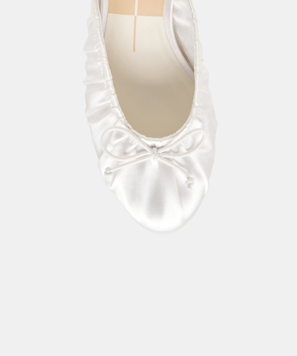 ARDENA SATIN HEELS TRUE WHITE SATIN