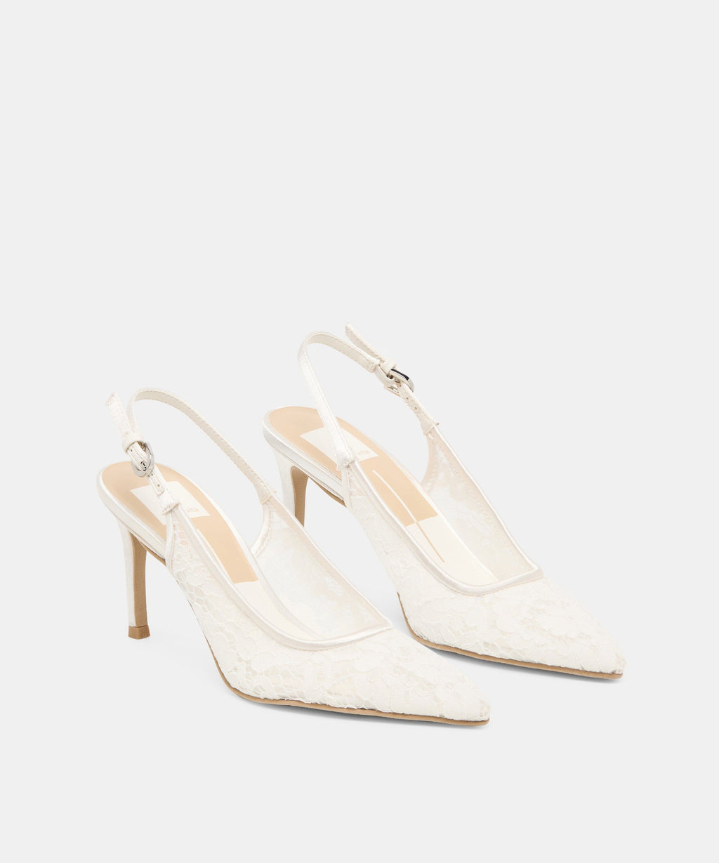 YAMI HEELS TRUE WHITE LACE